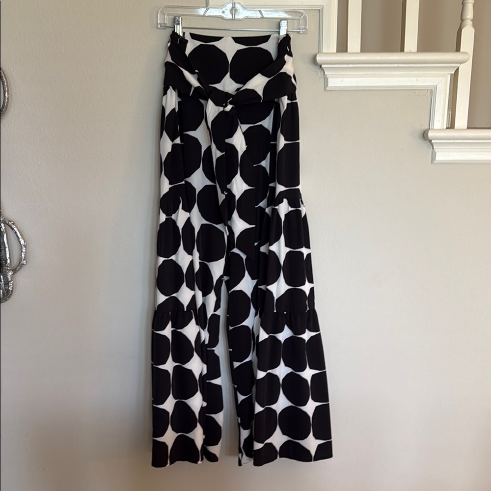 JODIFL Black and White Wide Leg Jumpsuit